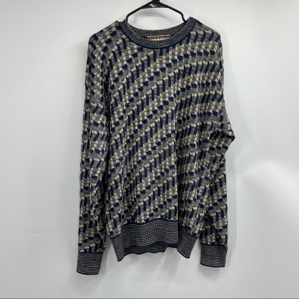 Oak and Clay Blue Cozy Oversized Grandpa Sweater